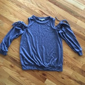 Women’s Small Heathered blue cold shoulder